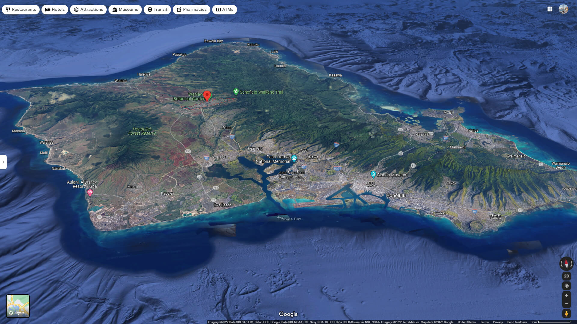 Wahiawa Aerial Map Hawaii